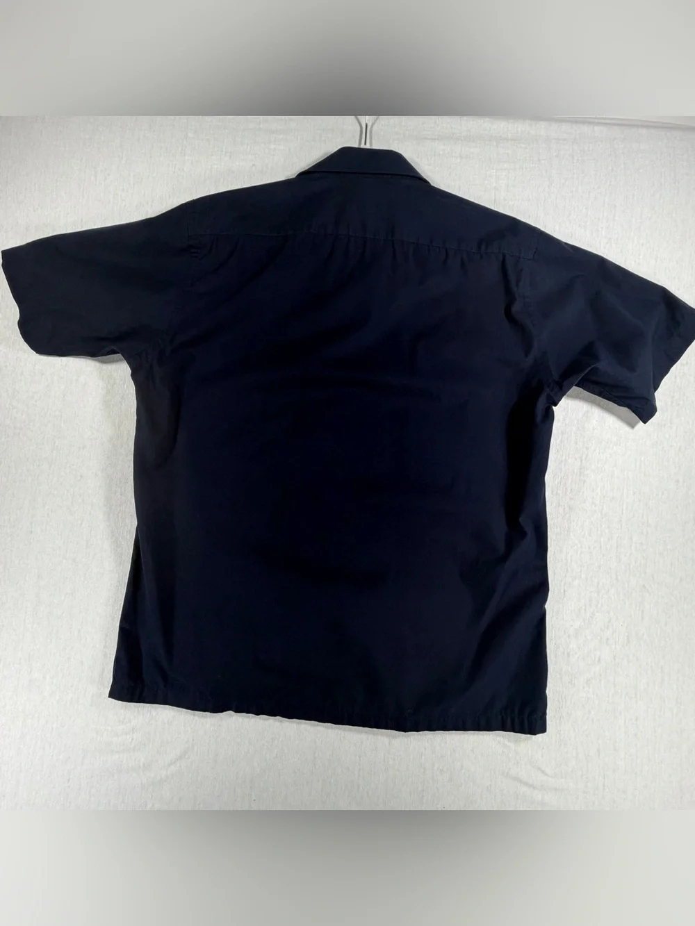 Men's Short-Sleeve Navy Button-Down Shirt